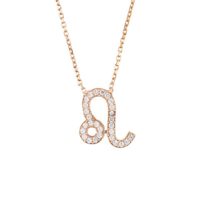Leo - necklace - 22 carat (rose) gold plated - zirconias