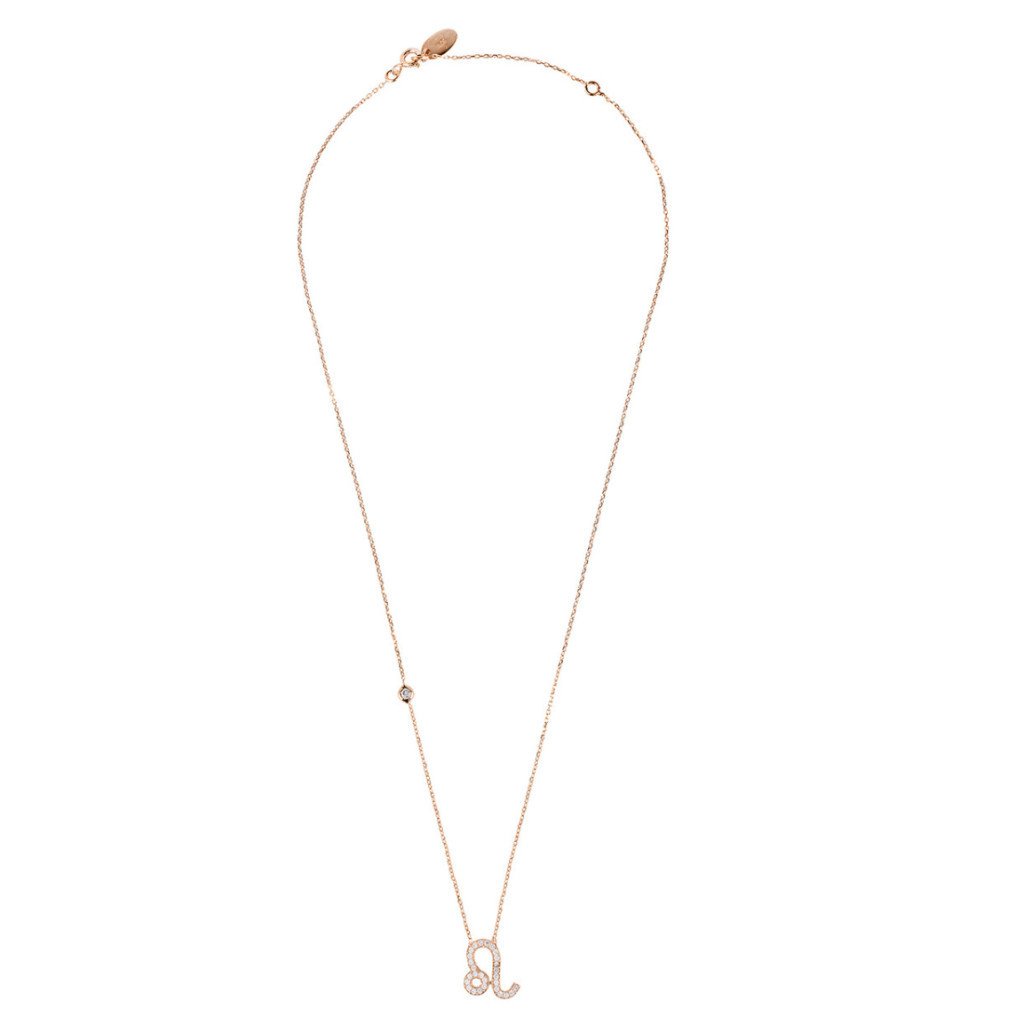 Leo - necklace - 22 carat (rose) gold plated - zirconias