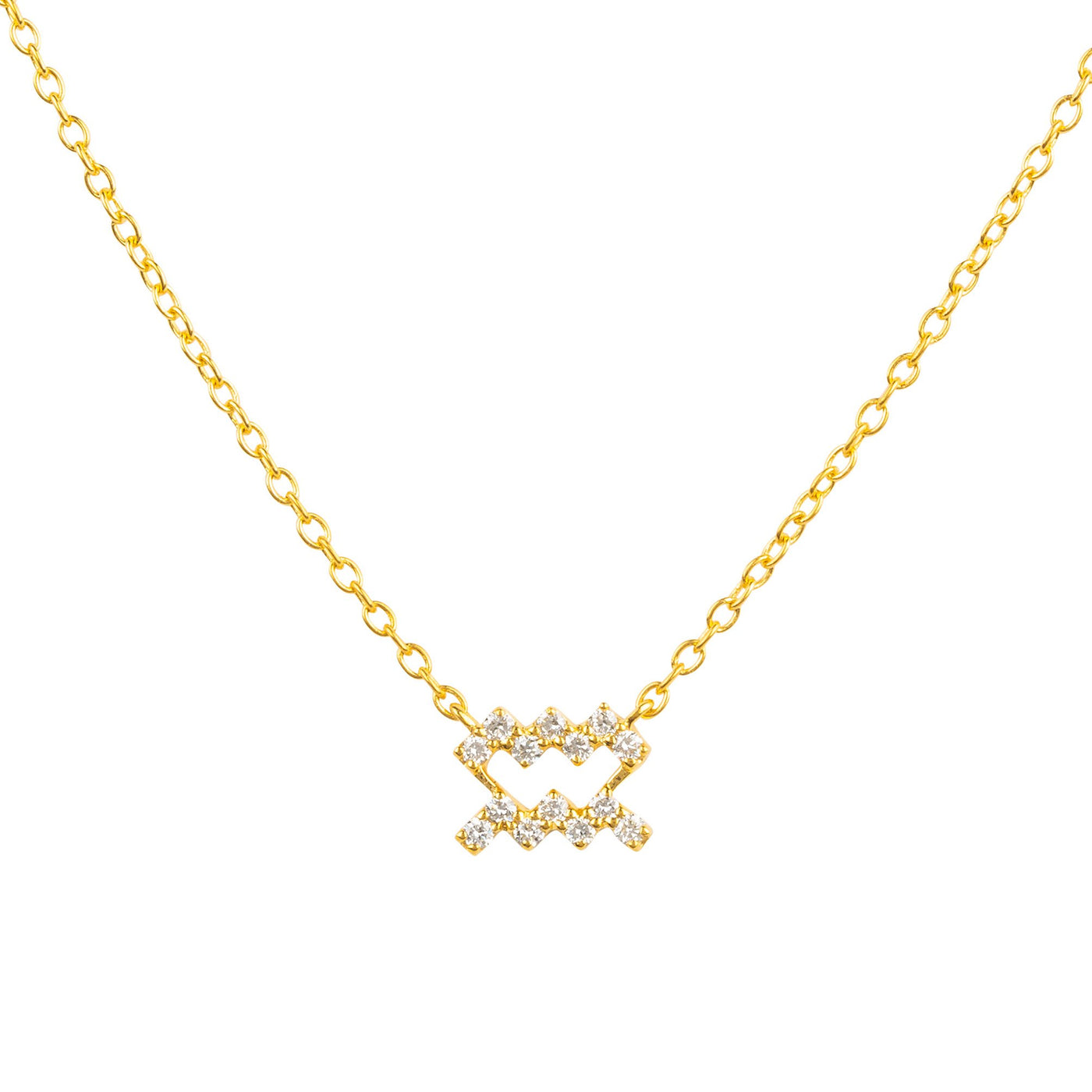 Acuario - Collar - Chapado en oro de 22 quilates - Diamantes