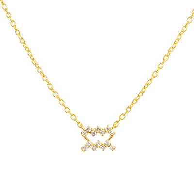 Acuario - Collar - Chapado en oro de 22 quilates - Diamantes