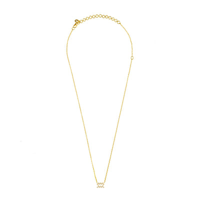 Aquarius - Necklace - 22 carat gold plated - Diamonds