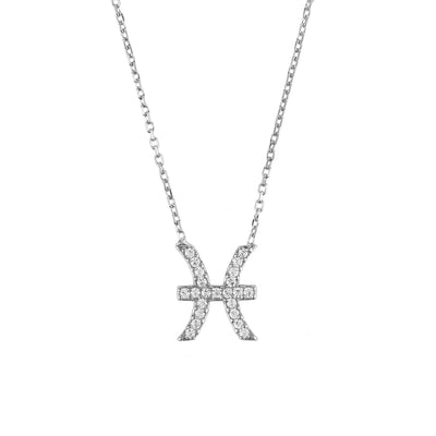 Pisces - Necklace - 925 Sterling Silver - Zirconias