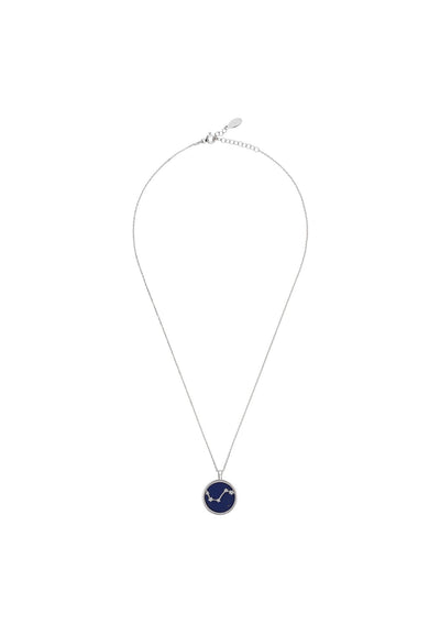 Aries necklace - 925 sterling silver - lapis lazuli with white zirconia