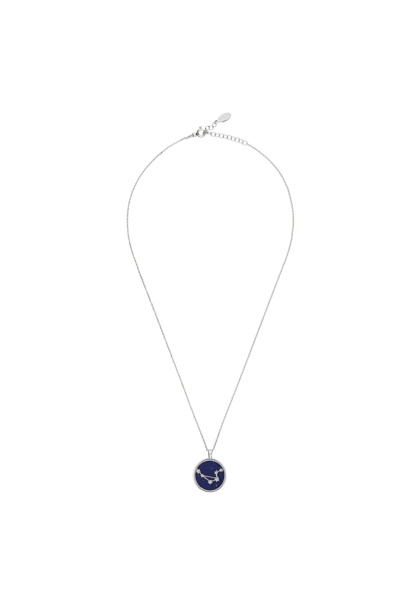 Libra - necklace - 925 sterling silver - lapis lazuli with white zirconia
