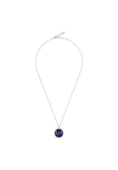 Scorpio necklace - 925 sterling silver - lapis lazuli with white zirconia
