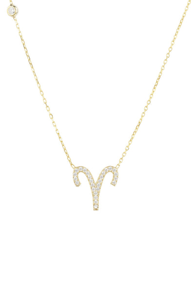 Aries - necklace - 22 carat gold plated - zirconia