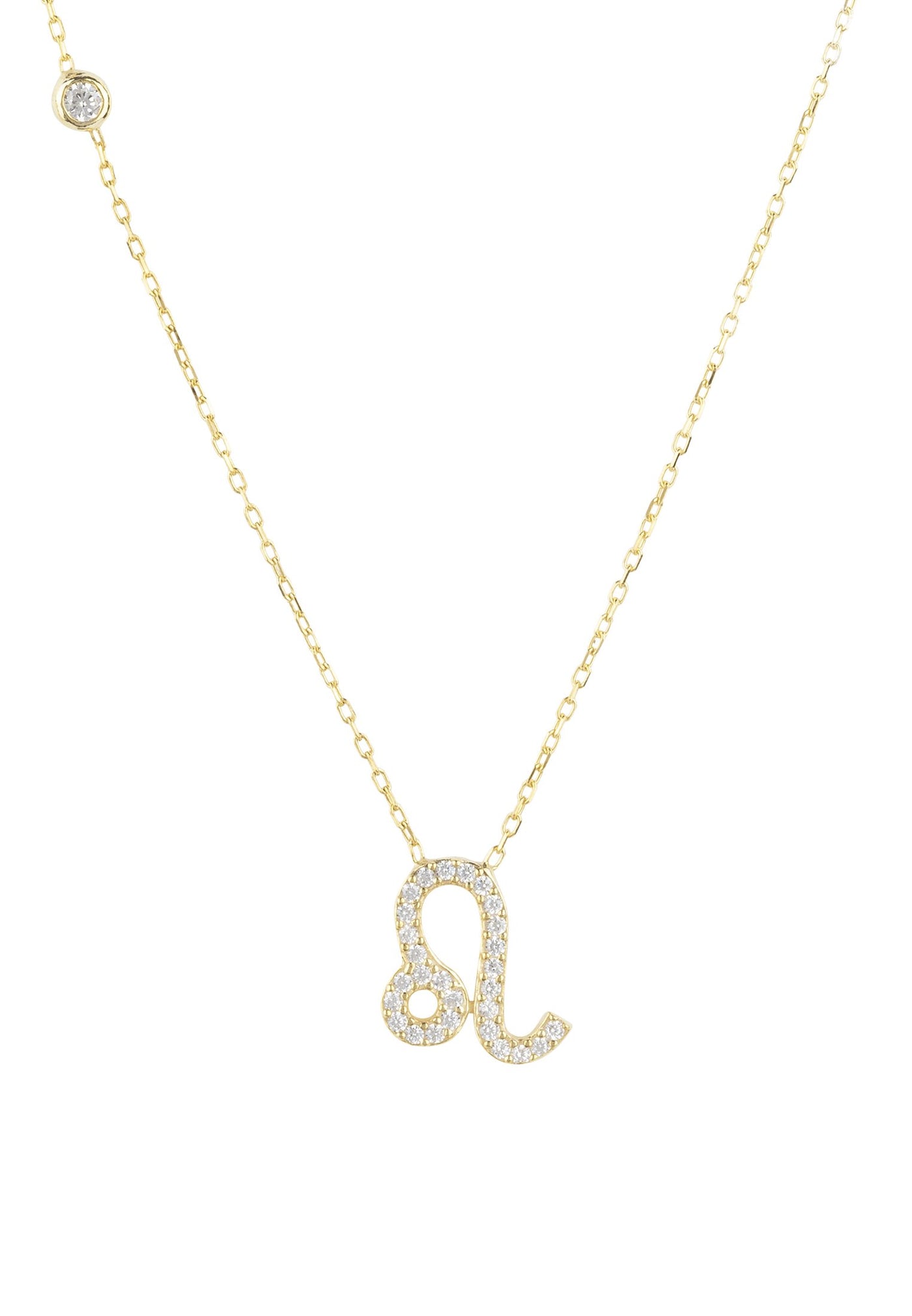 Leo - necklace - 22 carat gold plated - zircons