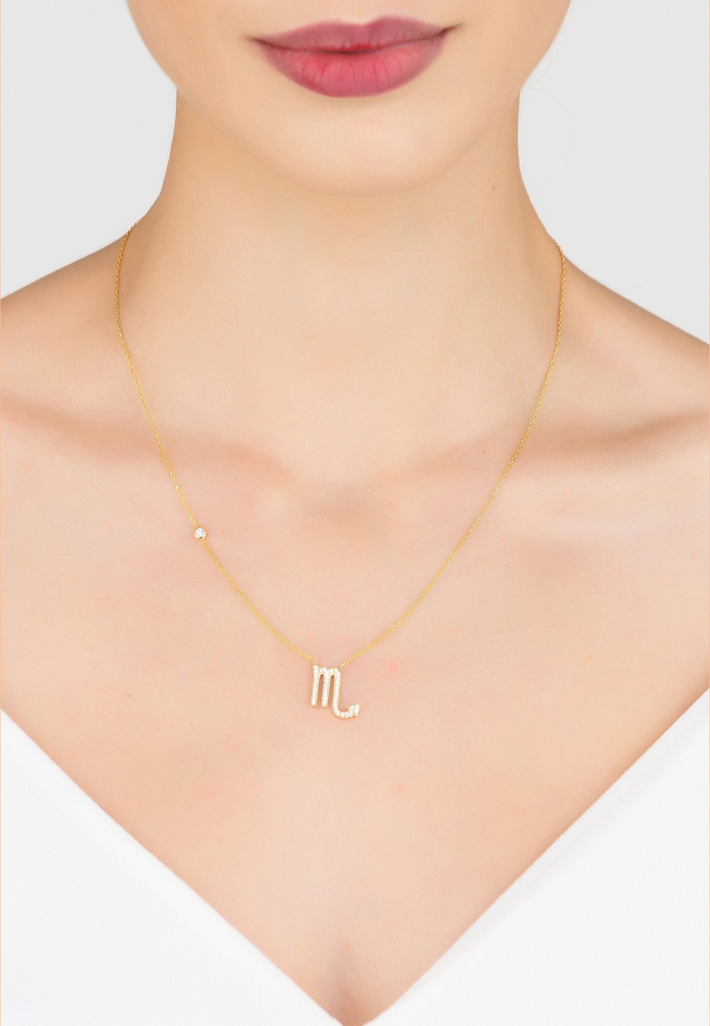 Scorpio necklace - 925 sterling silver - zircons