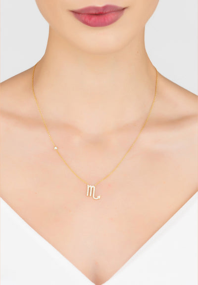 Scorpio necklace - 925 sterling silver - zircons