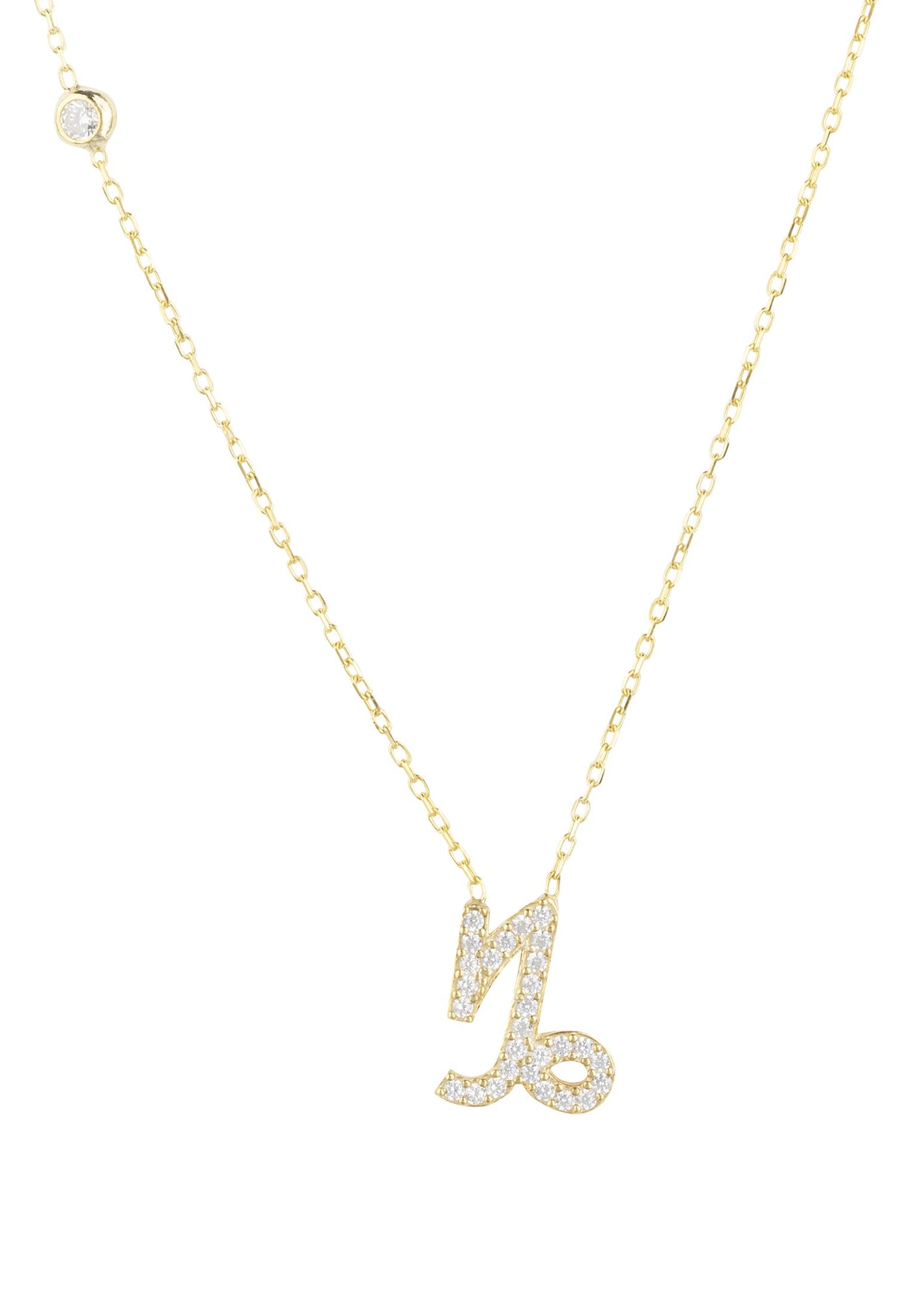 Capricorn - Necklace - 22 carat gold plated - Zirconias