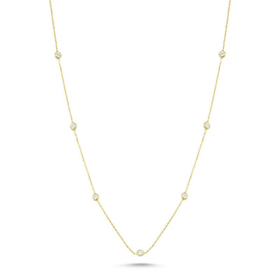 Kurze Halskette - Kristalle - 18 Karat Gold, Rosé Gold, Silber