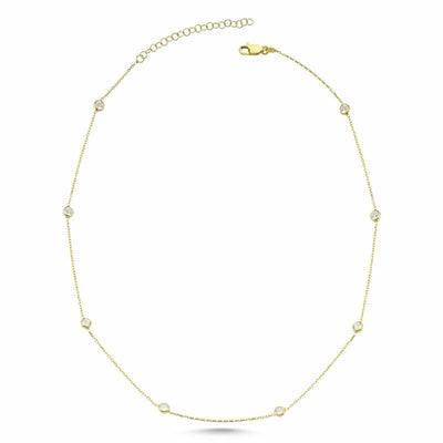 Collar corto - cristales - oro de 18 quilates, oro rosa, plata